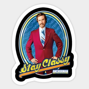 Anchorman Ron Burgundy Stay Classy Framed Portrait Sticker